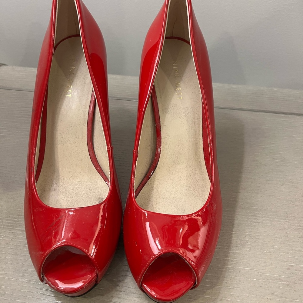 Red Peep Toe Heels